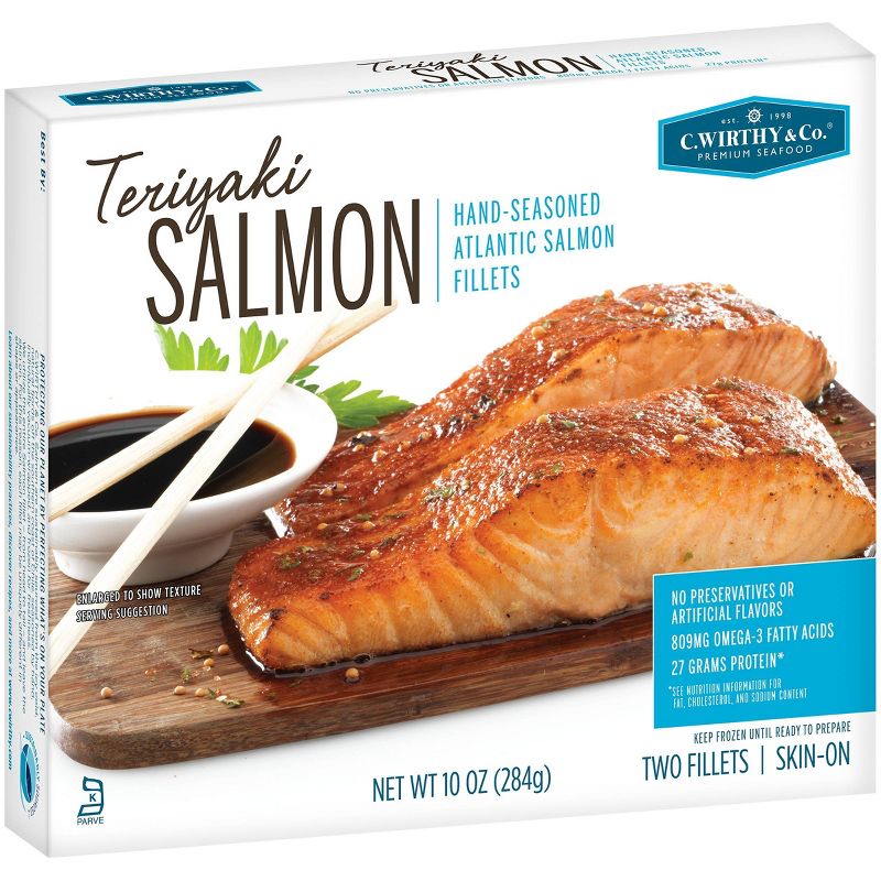 C. Wirthy & Co. Teriyaki Hand-Seasoned Atlantic Salmon Fillets - Frozen - 10oz