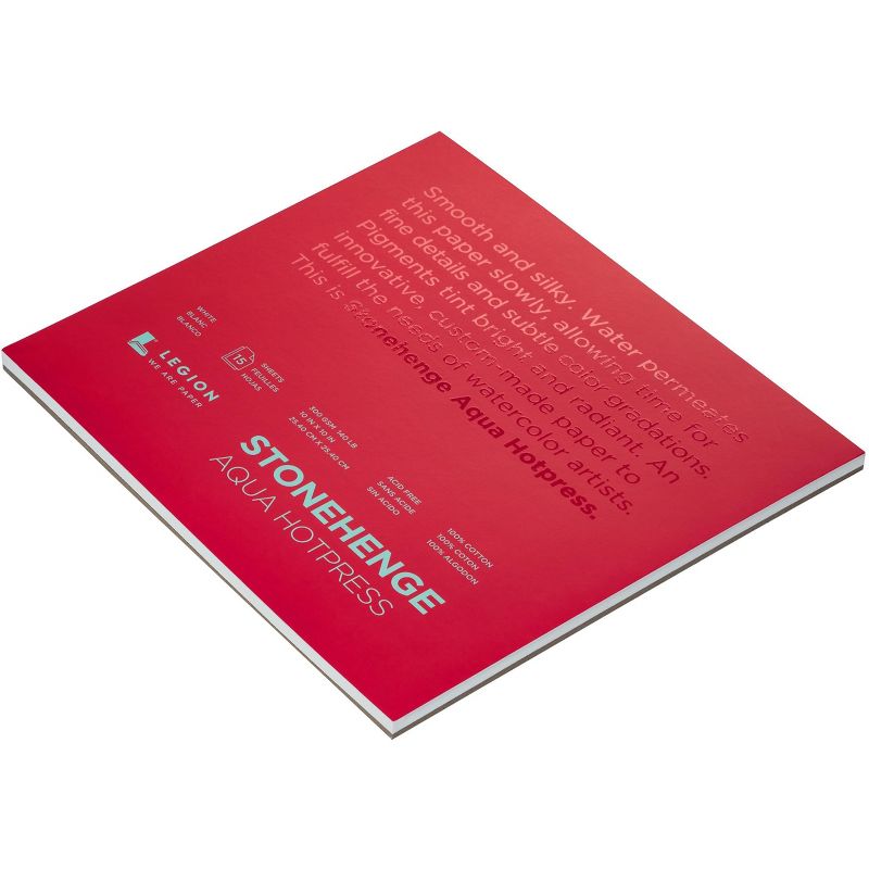 Stonehenge Aqua Block Hotpress Pad 10"X10" 15 Sheets/Pkg-White 140lb