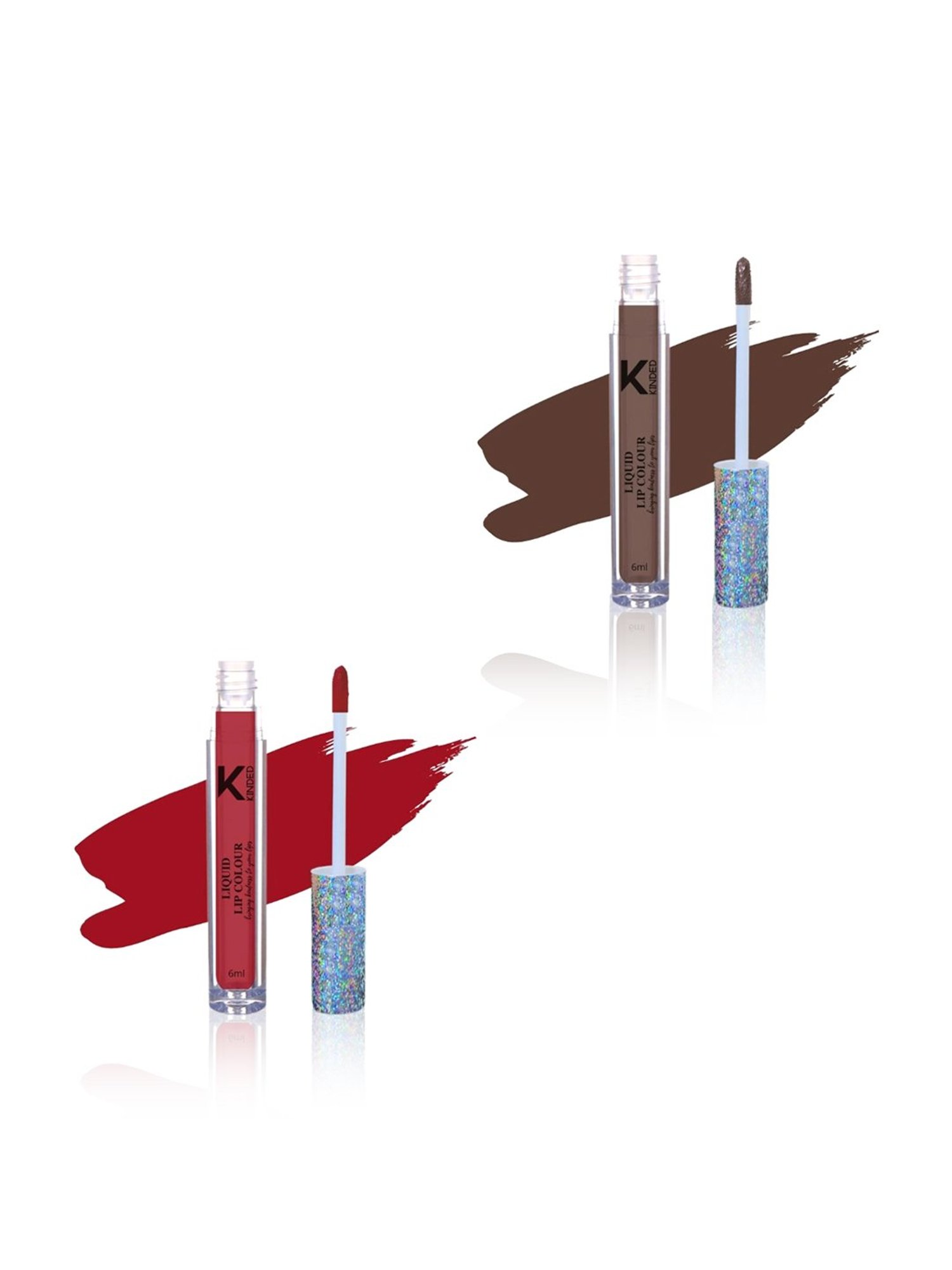 KINDED Liquid Lip Colour 07 Choco Brown & 09 More Maroon Combo
