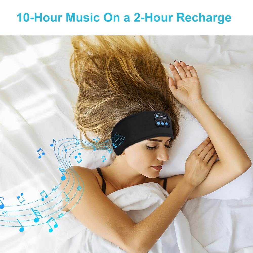 Sleep Headphones Bluetooth Sleeping Headphones Headband, Thin Soft Elastic Comfortable, Wireless Music Headband Headphones Eye Mask for Side Sleeper Travel Running Yoga Sports, Gifts for Men Women