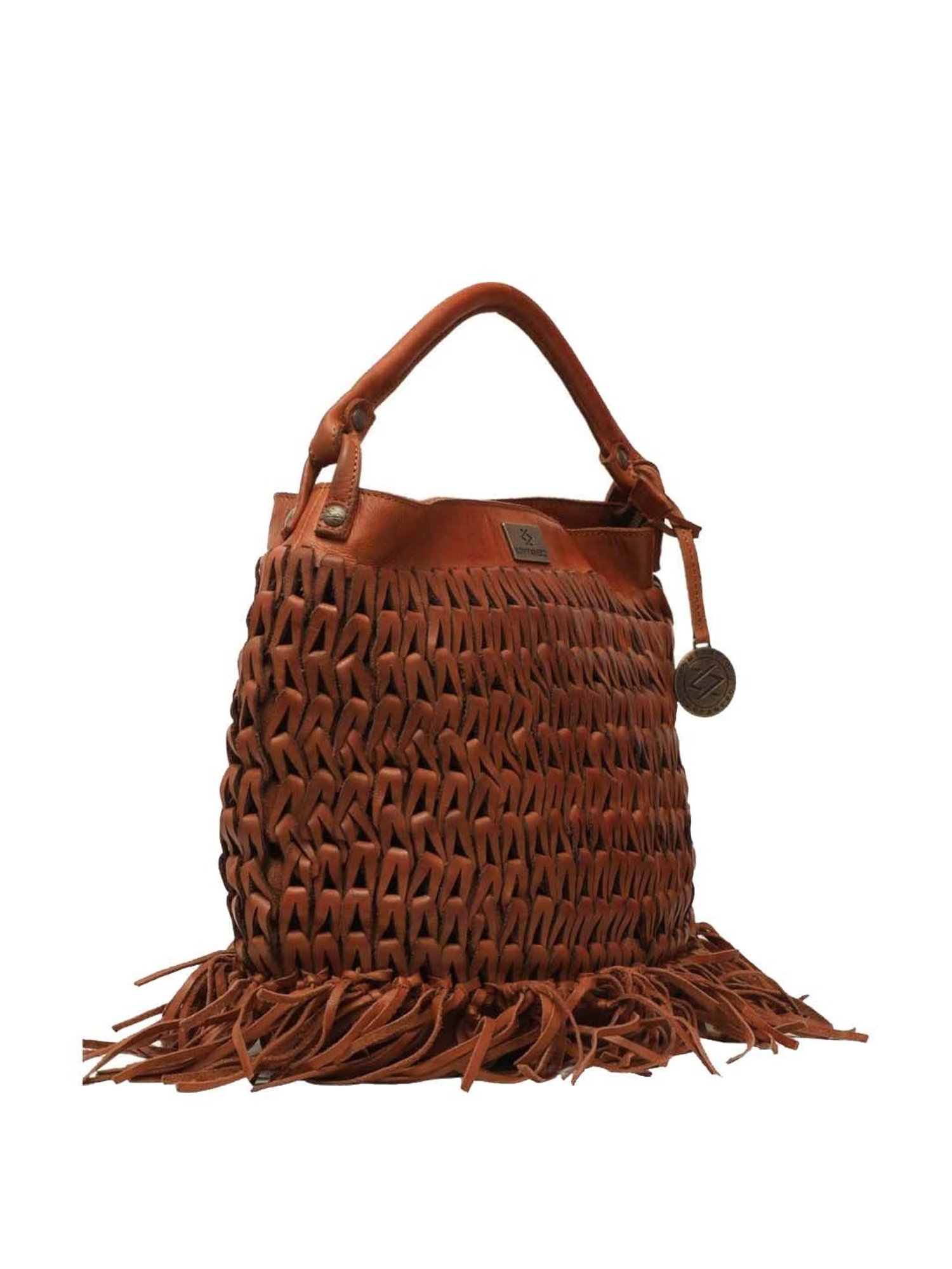 KOMPANERO Tan Cut Work Medium Handbag