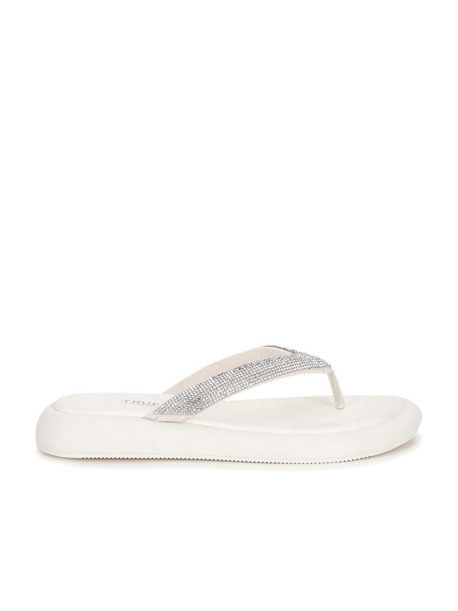 Truffle Collection Women's Off White Thong Sandals