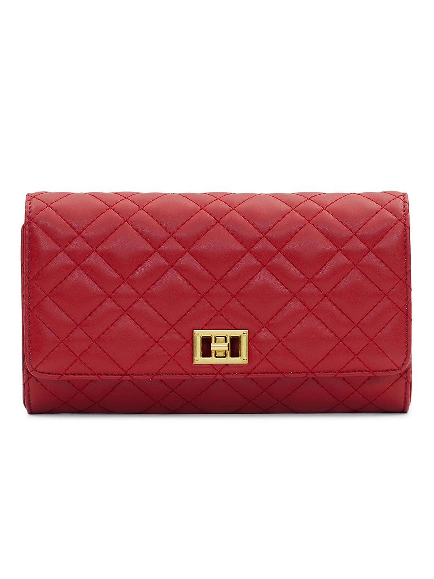 Miraggio Iris Red Small Faux Leather Clutch