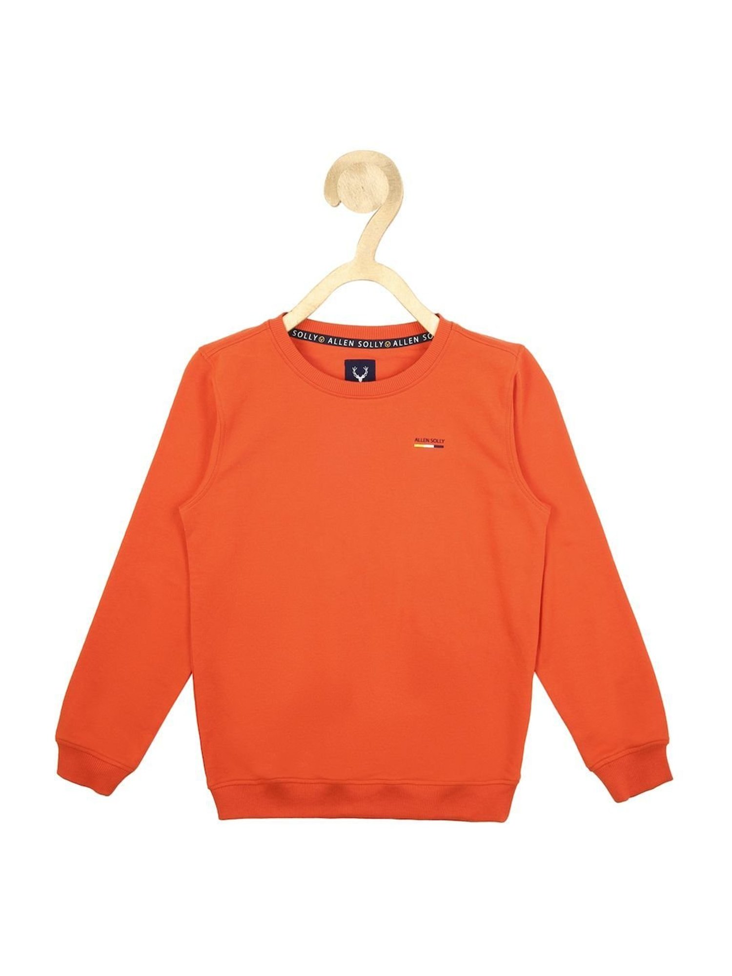 Allen Solly Junior Orange Cotton Regular Fit Full Sleeves Sweatshirt