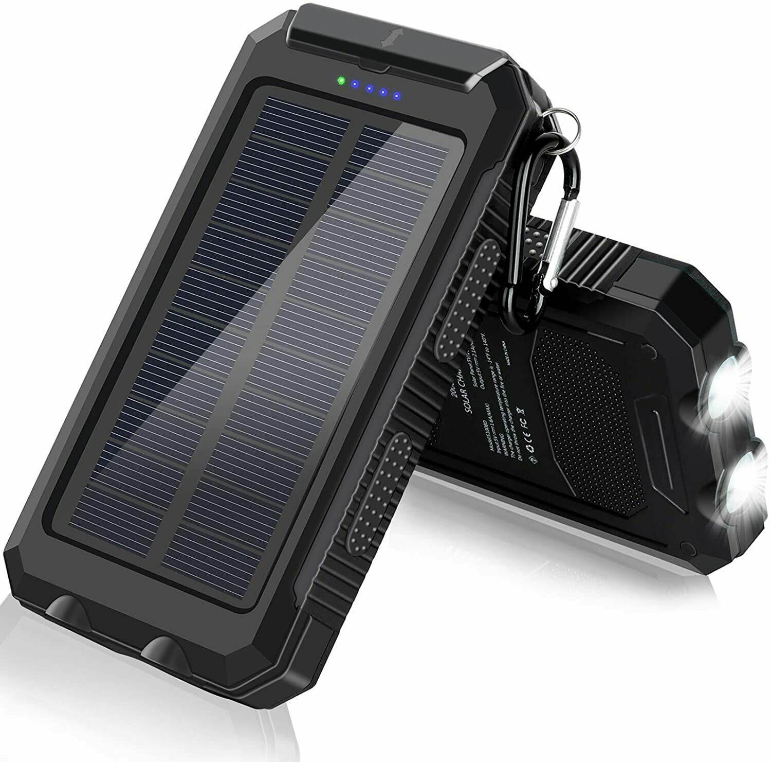 2021 Waterproof Solar Power Bank 900000mAh Portable External Battery Charger US