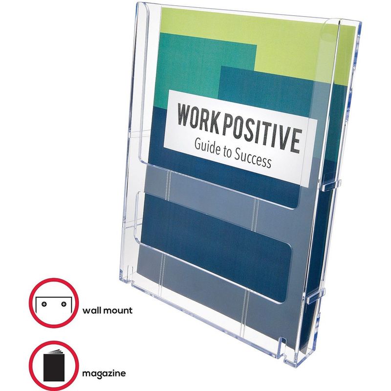 Deflecto Literature Holder Magazine 1-1/4"x9"x11-1/4" Clear 772001