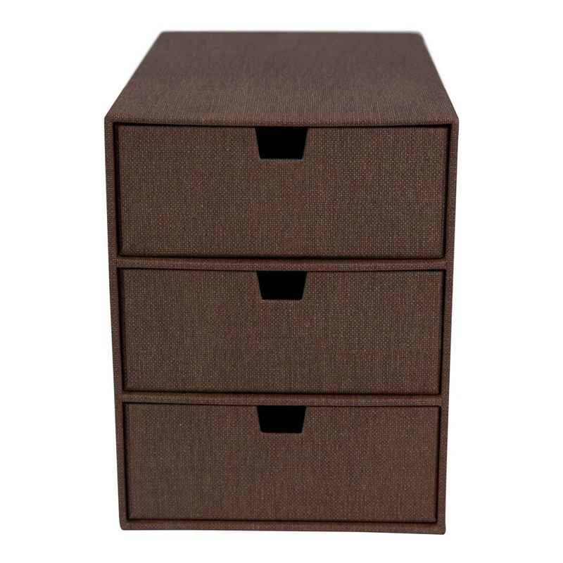 Ingrid 3-Drawer Canvas Supply Chest Dark Brown - Bigso Box of Sweden