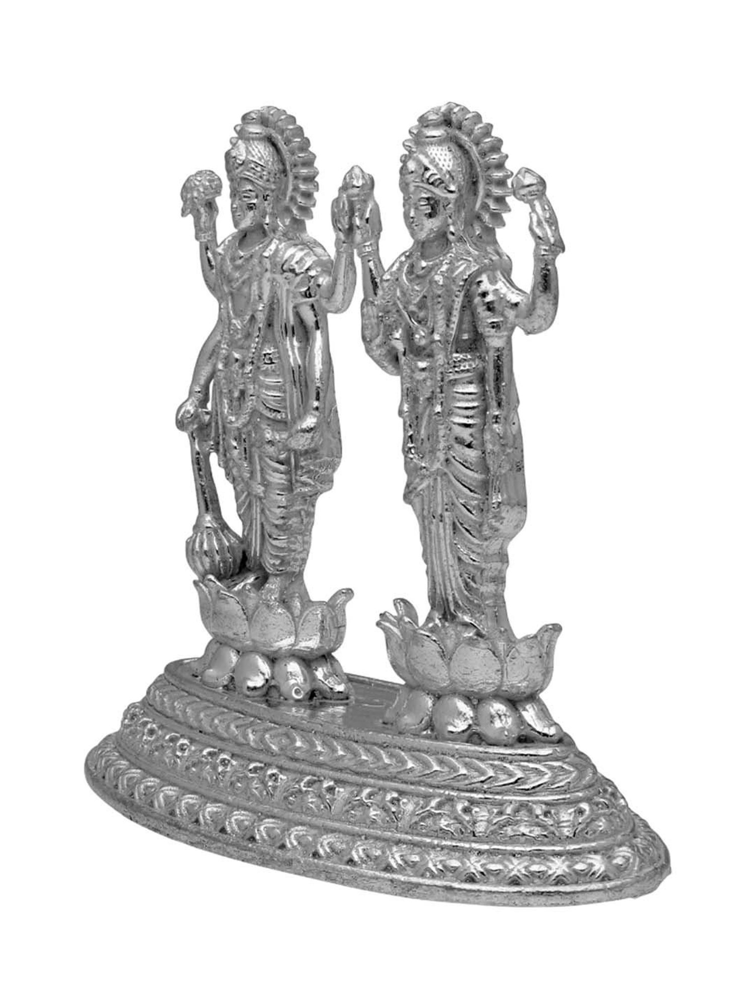 Sri Jagdamba Pearls 0.8 Silver Lakshmi Narayan Idol