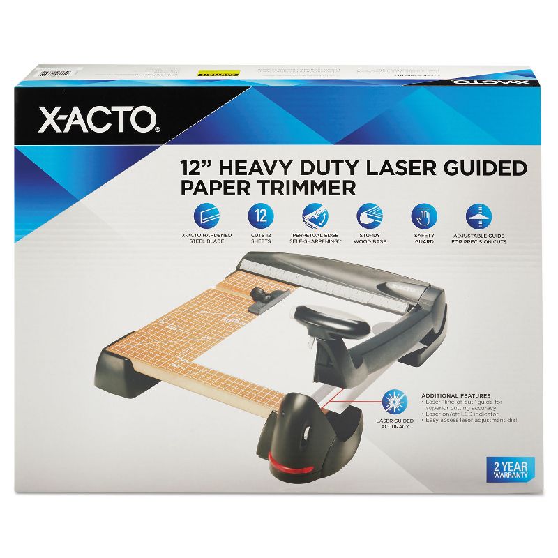 X-Acto 12-Sheet Laser Guillotine Trimmer Wood Base 12" x 12" 26642