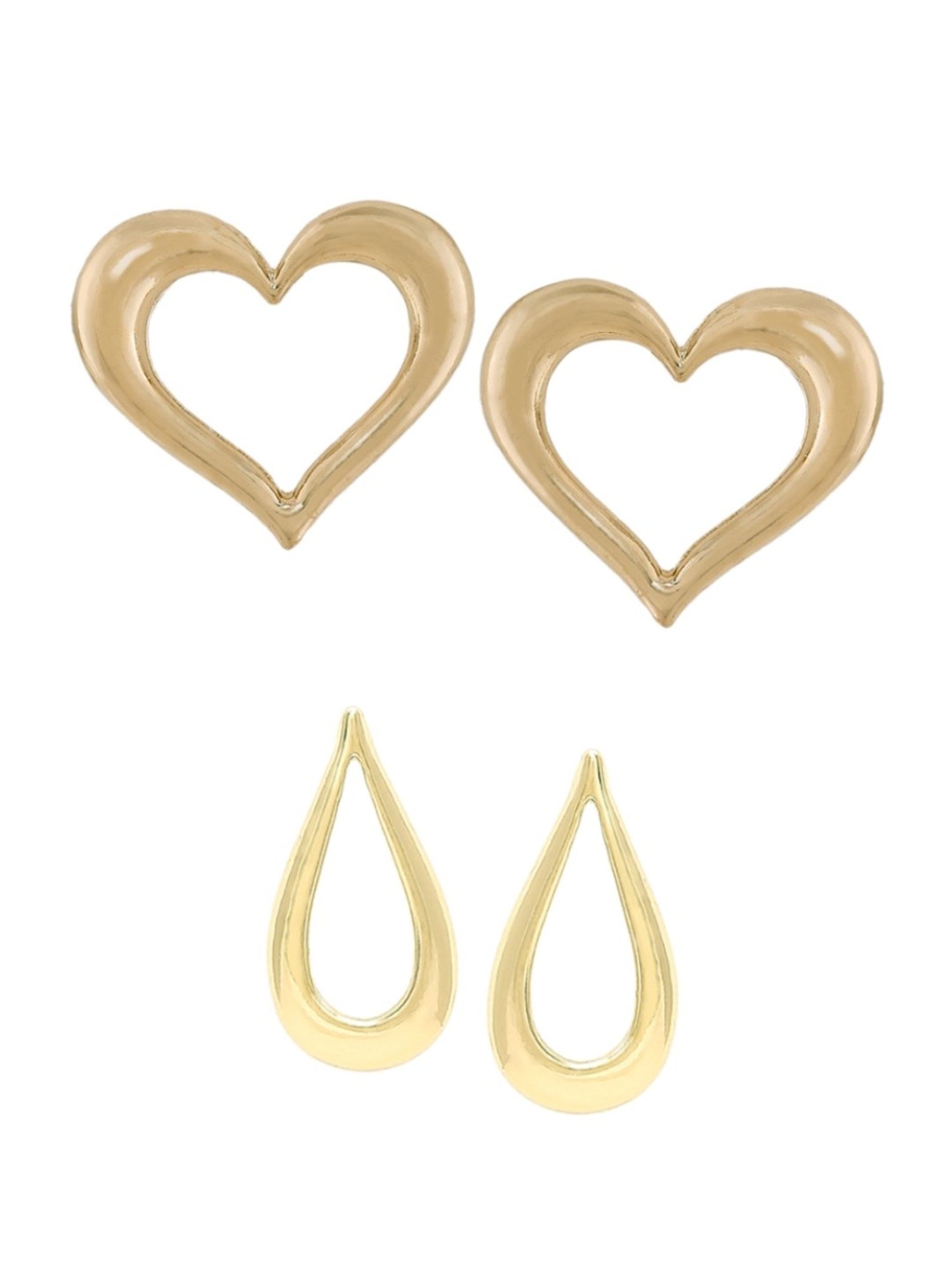 OOMPH Gold Bold Look Stud Earrings Pack of 2