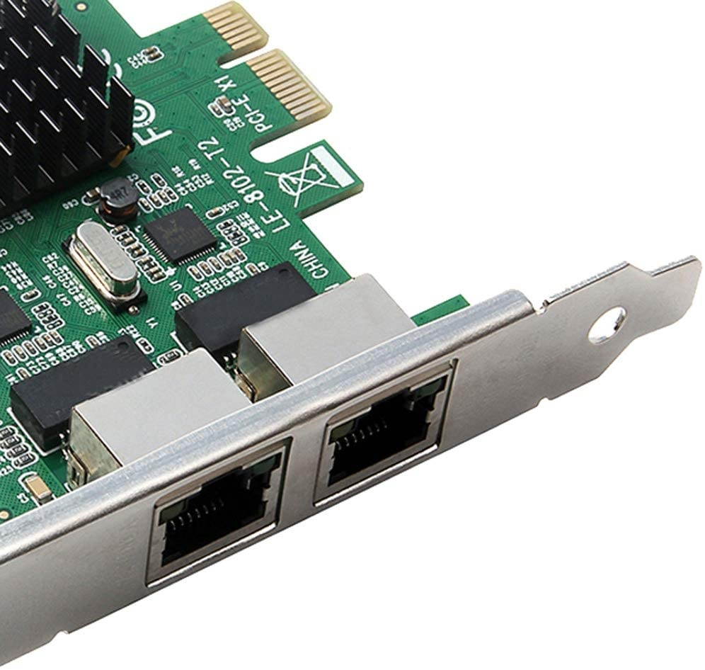 MagiDeal Dual RJ45 Port 1Gbps PCI-E X1 LAN Gigabit Ethernet Network Card