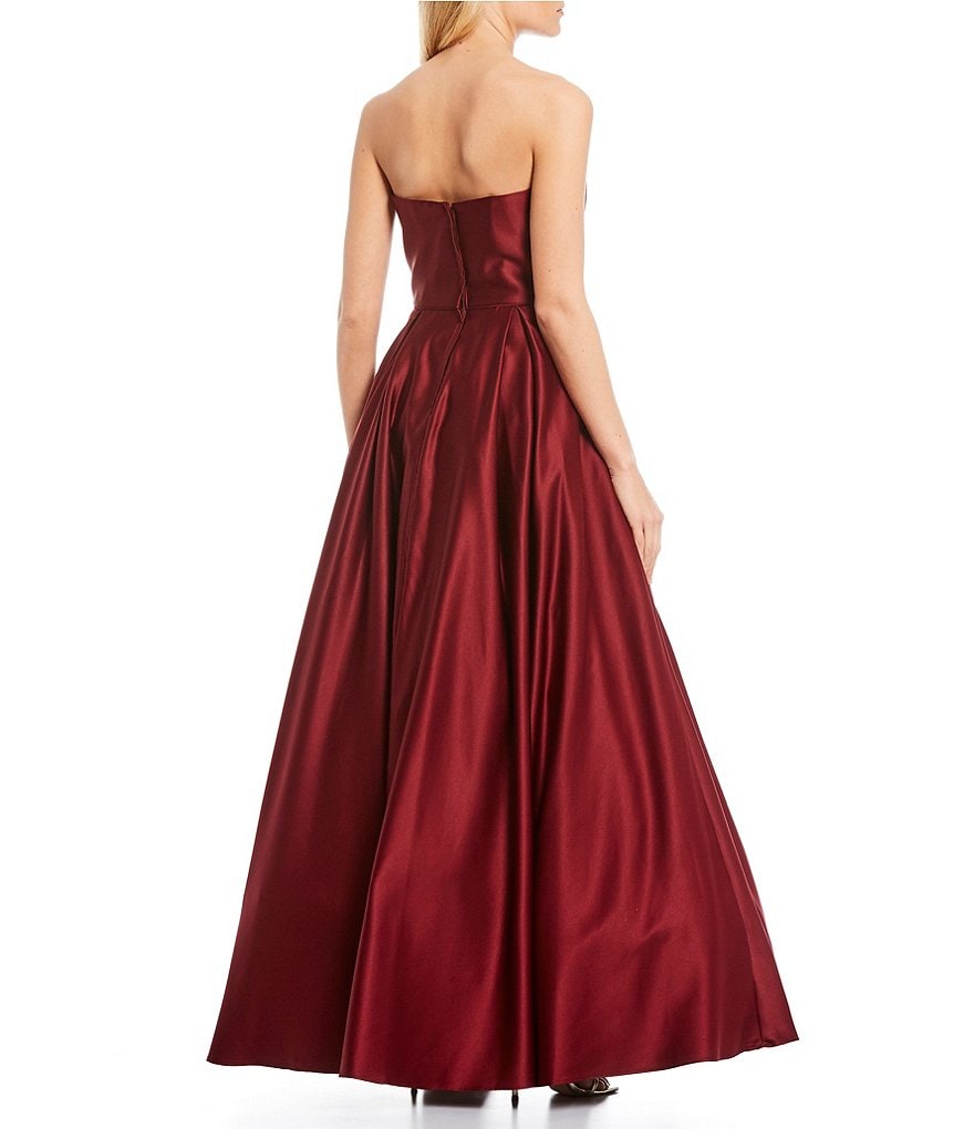 Blondie Nites Strapless Embroidered Pocket Ball Gown