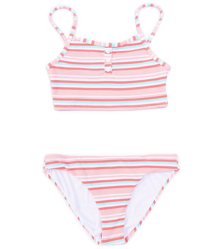 Splendid Big Girls 7-16 Cozy-Stripe Tankini Top & Hipster Bottom Two-Piece Swimsuit