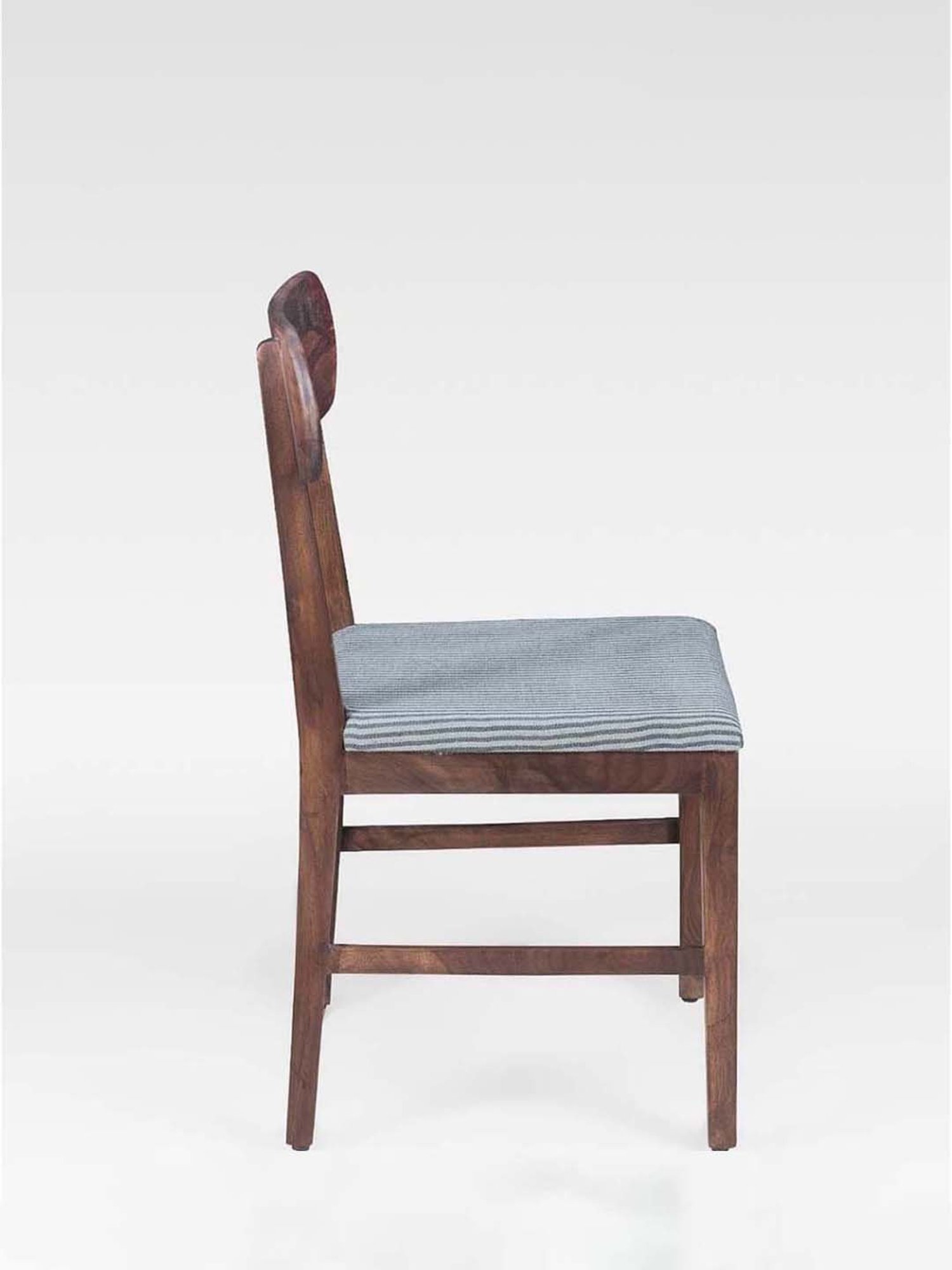 Fabindia Home Home Blue & Brown Sheesham Wood Textured Liniya Semi Dining Chair