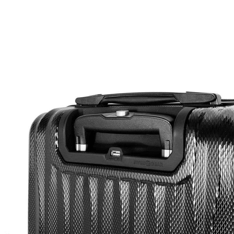 SWISSGEAR 20" Energie USB Port PolyCarb Hardside Carry On Spinner Suitcase - Black