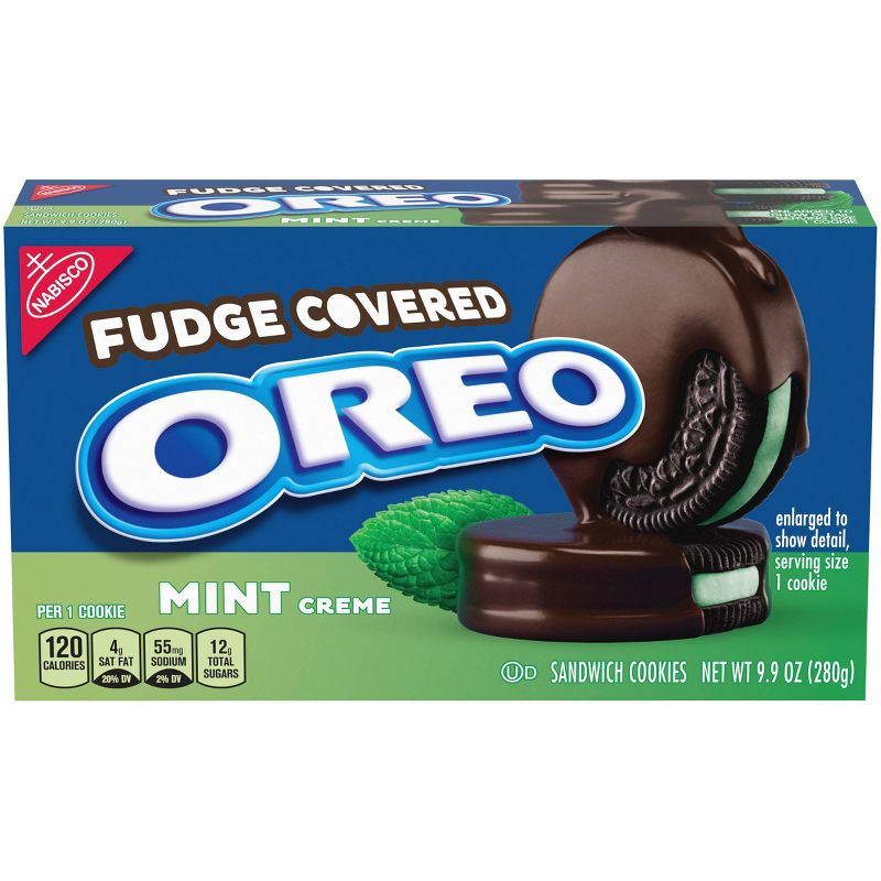 Oreo Fudge Covered Mint Creme  Chocolate Sandwich Cookies - 9.9oz
