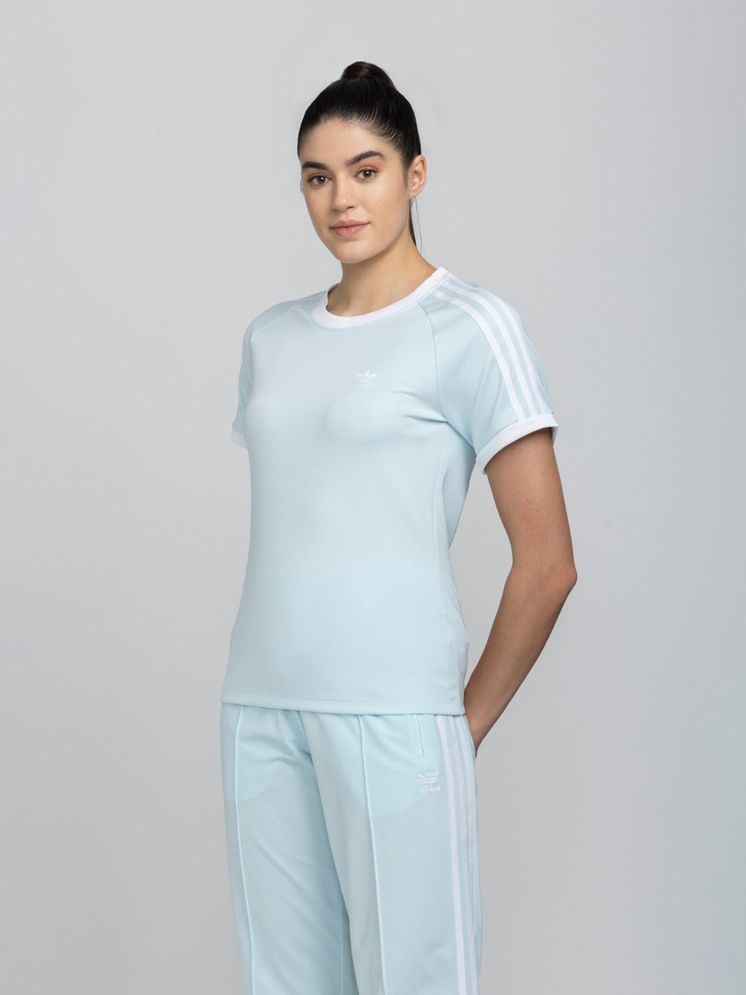 Adidas Originals Sky Blue Printed T-Shirt