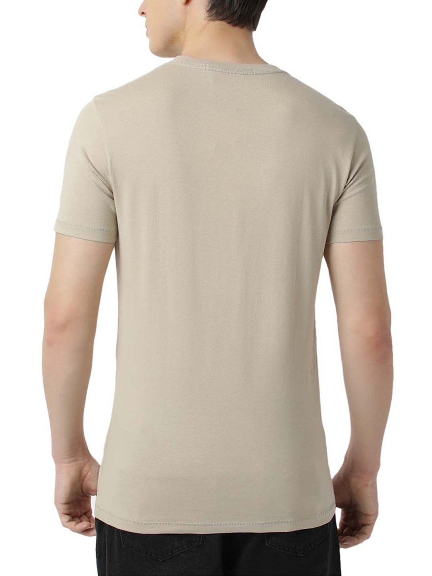 Calvin Klein Jeans Taupe & Acid Logo Slim Fit T-Shirt