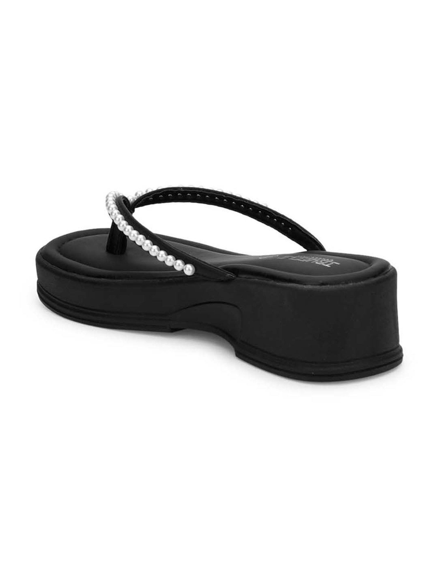 Truffle Collection Women's Black Thong Sandals