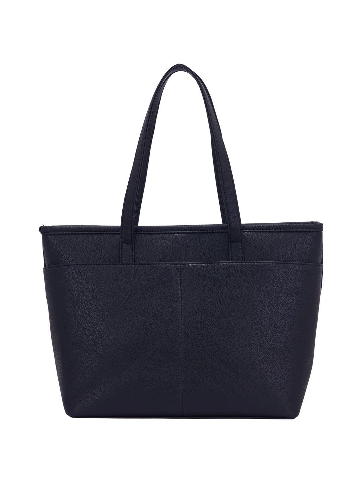 Nautica Black Printed Medium Tote Handbag