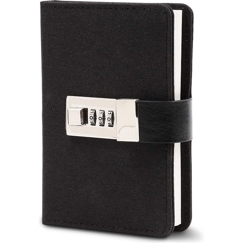 Paper Junkie Diary with Password Lock, Fabric Hardcover Notebook Journal with Lined Pages (4" x 5.75" x 1.2")