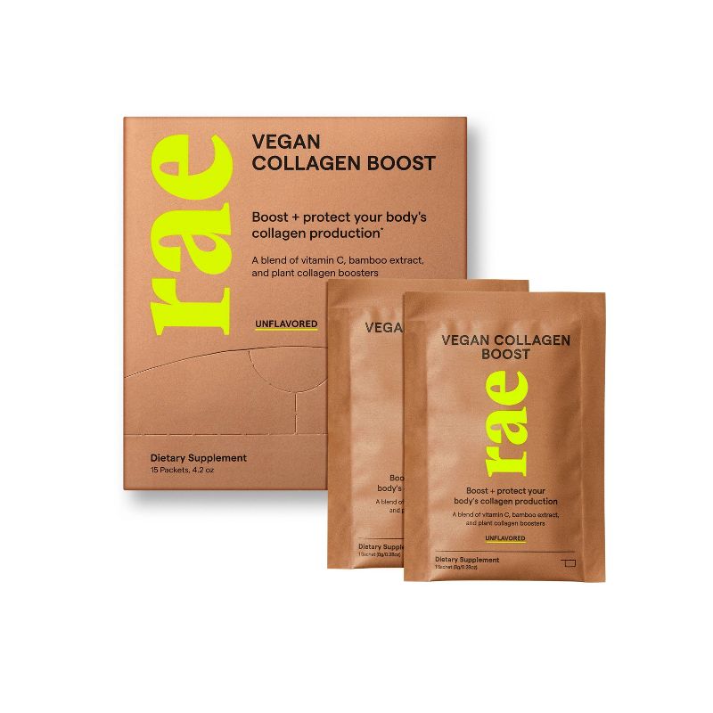 Rae Vegan Collagen Boost Powder Sachets - Unflavored - 15pk