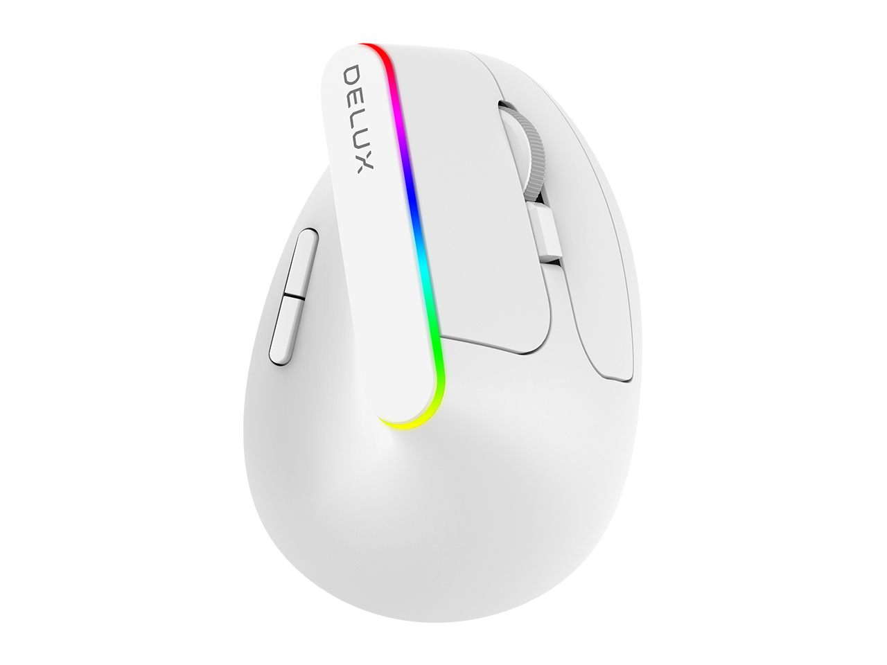 DELUX 2.4G Wireless Vertical Mouse, Rechargeable Ergonomic Mouse with USB Receiver, 6 Buttons and 1600DPI, Ergo 57 Degree Design Reduce Hand and Wrist Pressure for PC Laptp and Computer(M618D-Black)