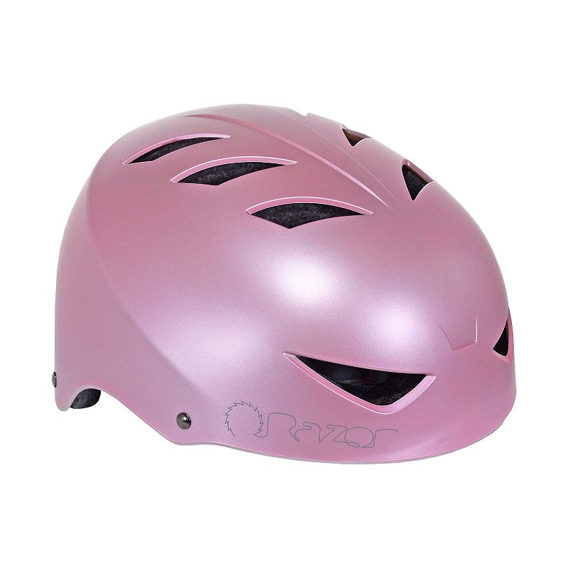 Razor 97863 V-12 Adult One Size Safety Multi Sport Bicycle Helmet with 12 Cooling Vents, Adjustable Strap, and Padding, Satin Pink Quartz