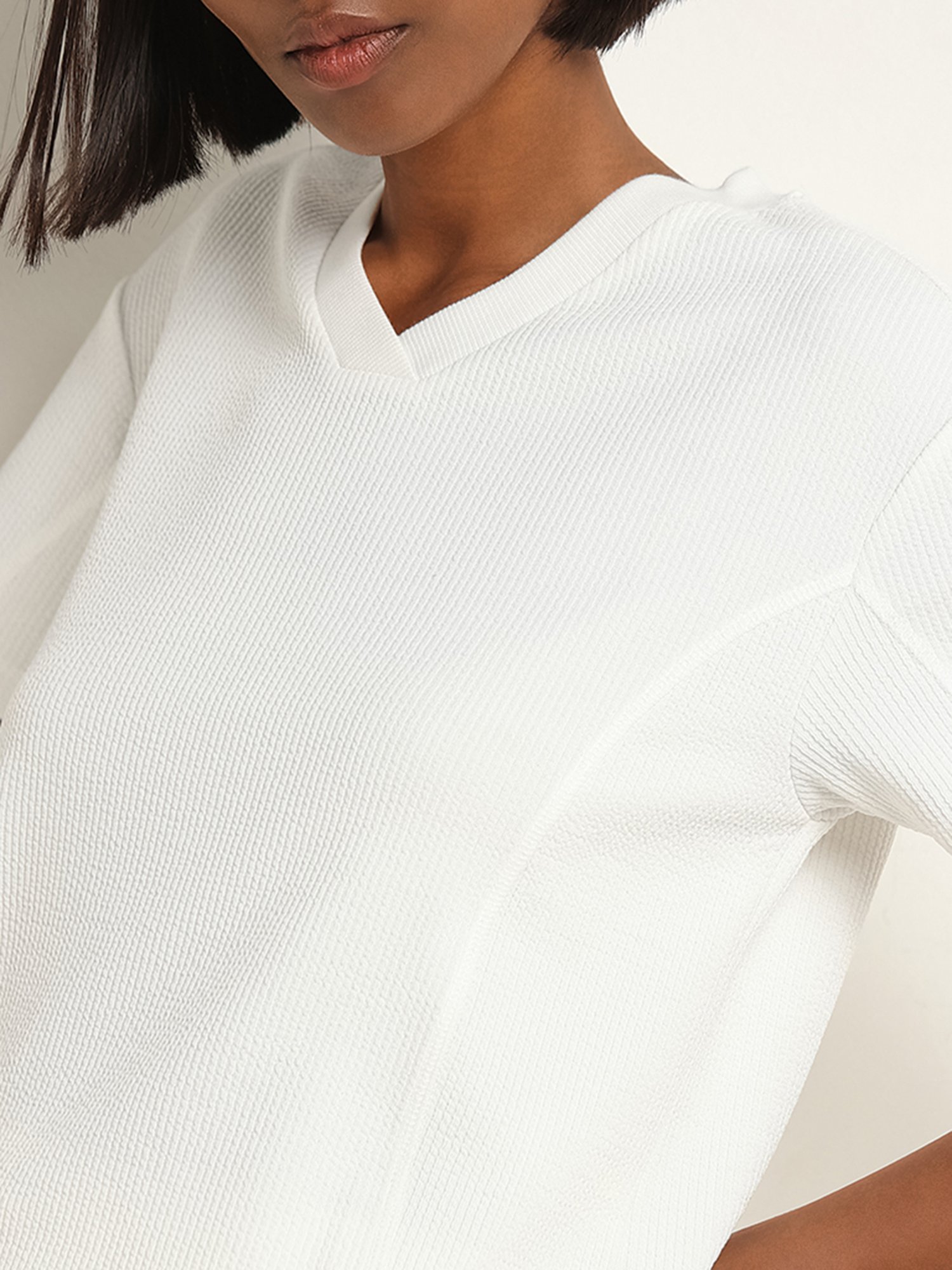 Studiofit by Westside White Textured T-Shirt