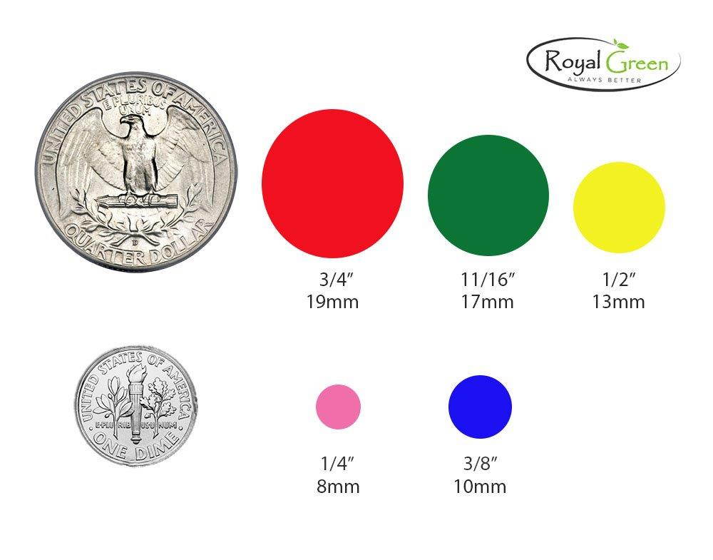Round Labels Colored Sticker Dots 19mm 3/4 inch - Yellow - 600 Pack by Royal Green