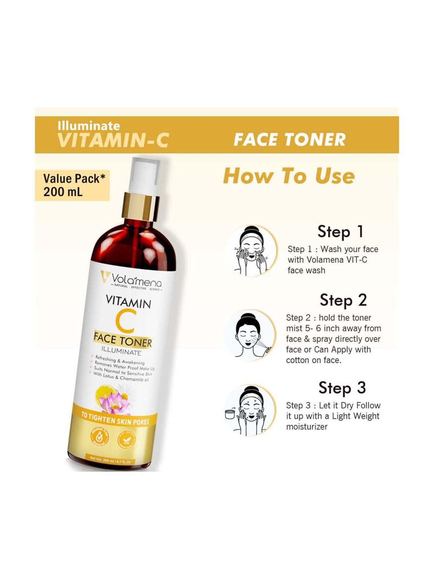 Volamena Vitamin C Face Toner - 200 ml