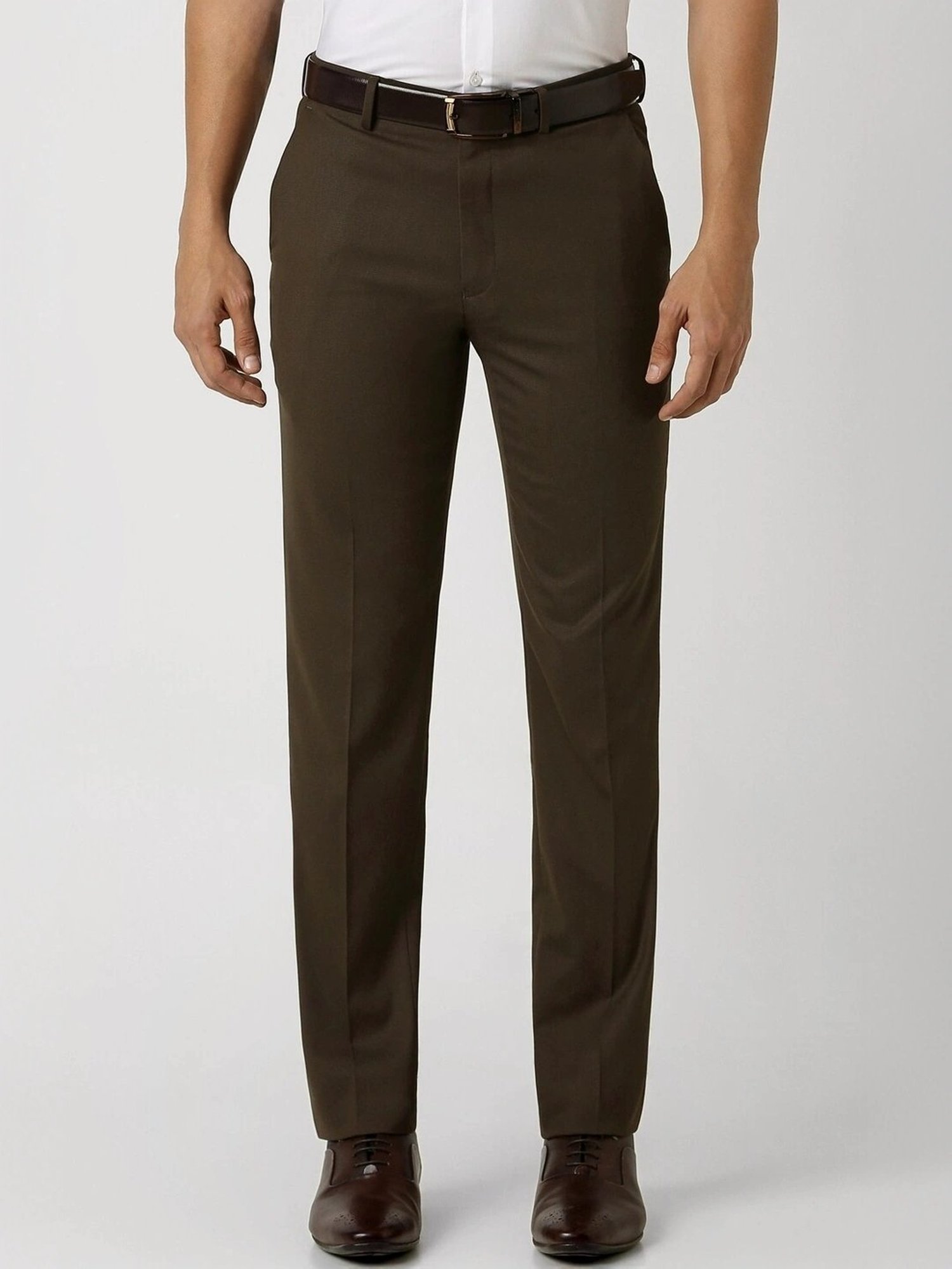 Van Heusen Brown Slim Fit Trousers