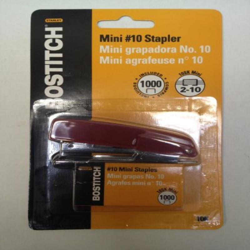 BOS10K - Mini Stapler,Uses No. 10 Mini Staples,2-10 Sheet Capacity
