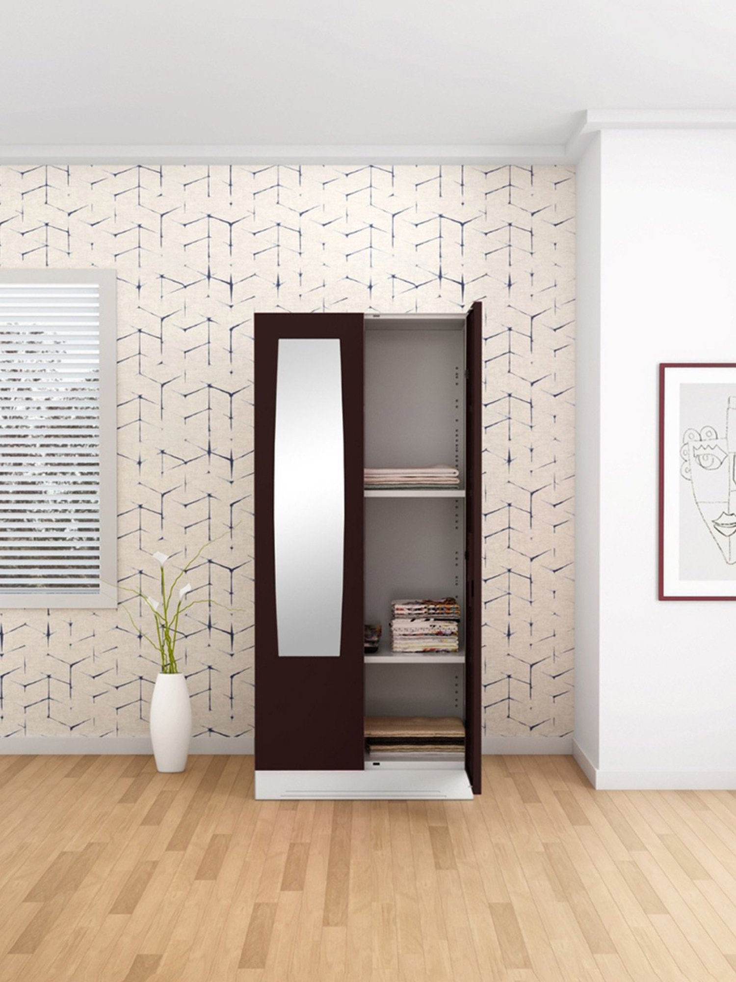 Godrej Interio Slimline 2-Door Steel Almirah, Russet (1-Year Warranty)