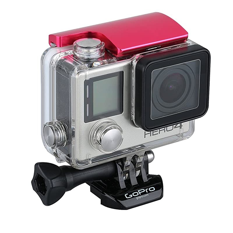 Aluminum Replacement Latch Rear Snap Lock Buckle for Gopro Hero4 Hero3+ Cameras Standard Waterproof Skeleton Housing Red