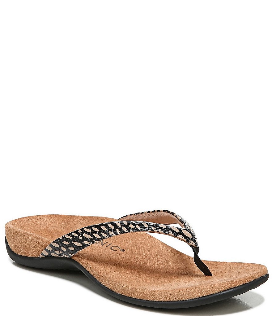 Vionic Dillon Spots Print Leather Flip Flops
