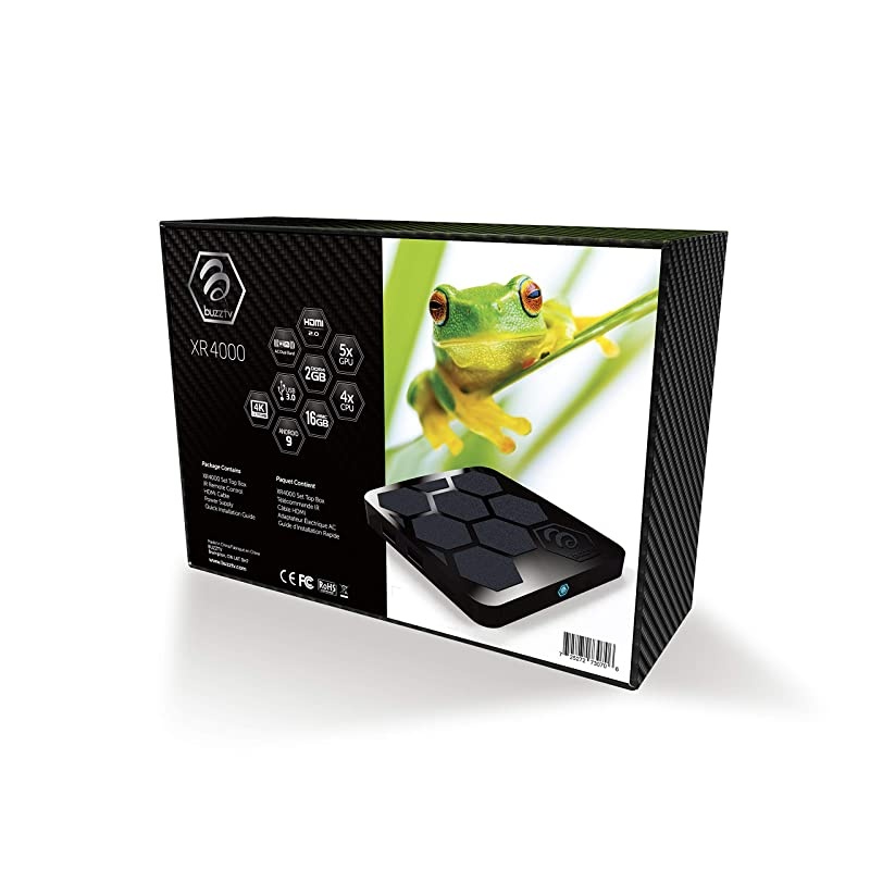 XR4000 Android 90 IPTV SetTop Box with IR100 Remote Faster Than Ever Before 4K Ultra HD 2GB RAM 16GB Storage Latest Graphics Processor Dual Band WiFi