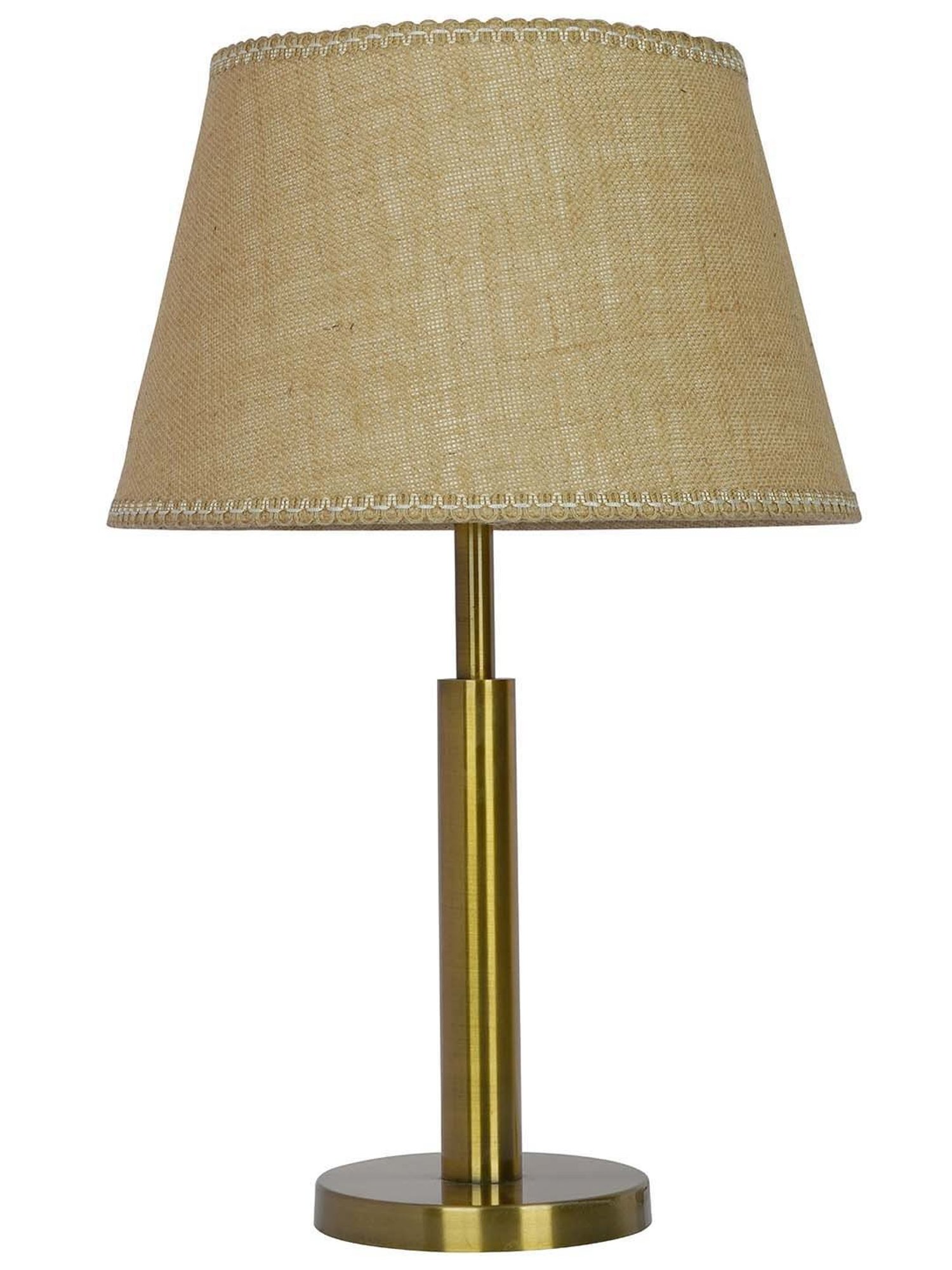 FOS LIGHTING Transitional Brushed Beige & Golden Steel Table Lamp With Fabric Shade