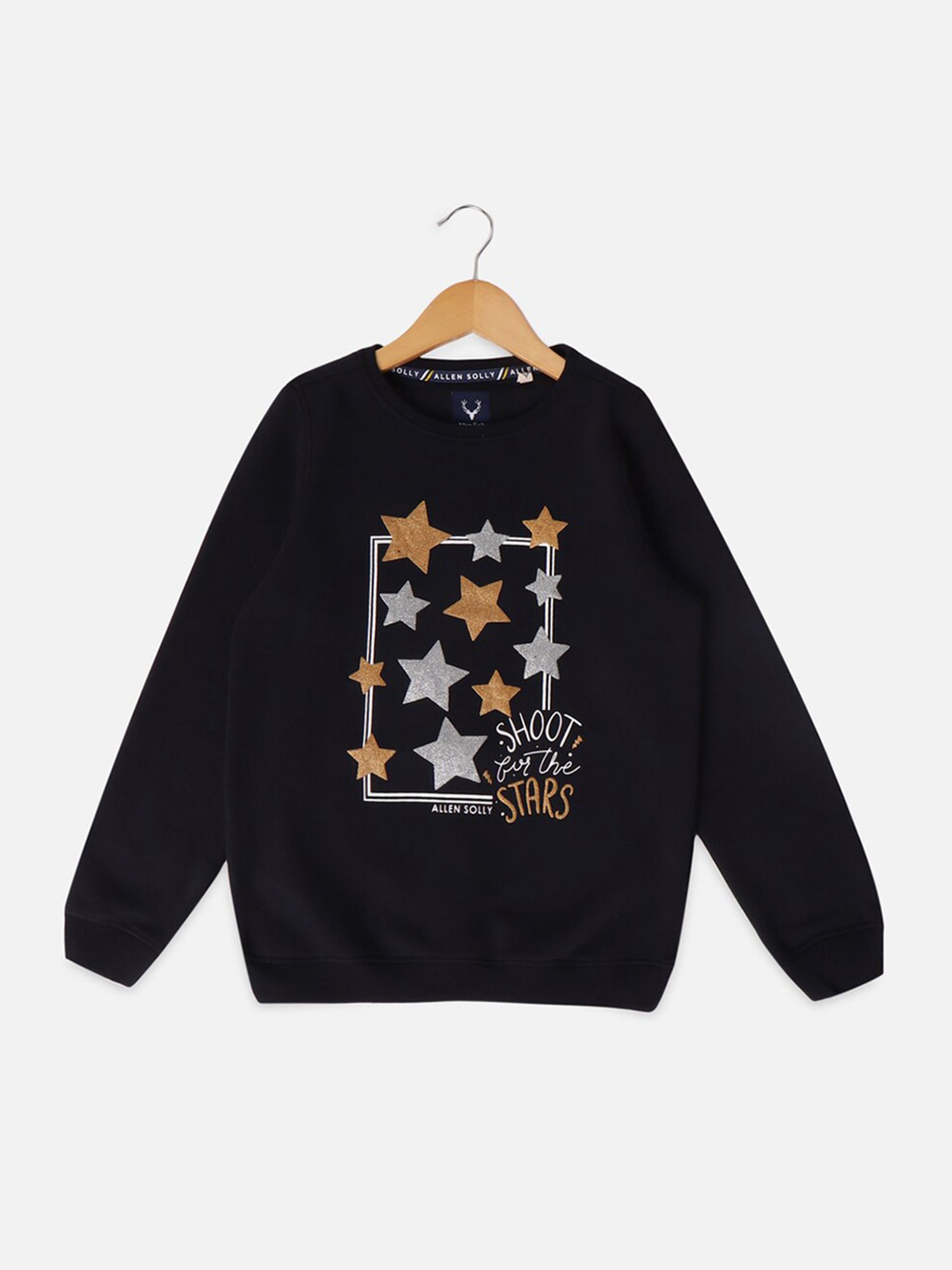 Allen Solly Junior Navy Shimmer Full Sleeves Sweatshirt