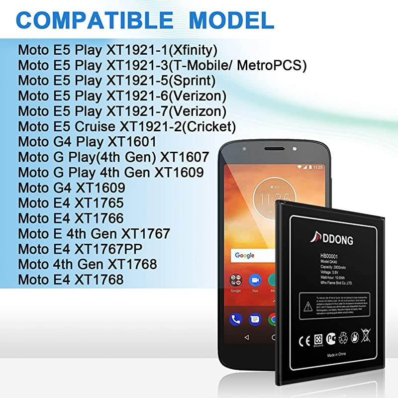 Motorola Moto G5 XT1670 Replacement Battery GK40