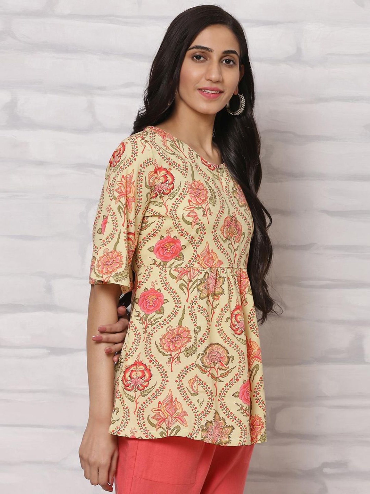 Rangriti Yellow Printed Top