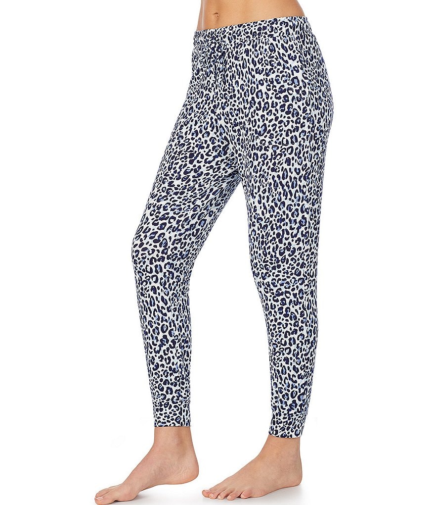 iRelax Animal Print French Terry Drawstring Coordinating Jogger Pants