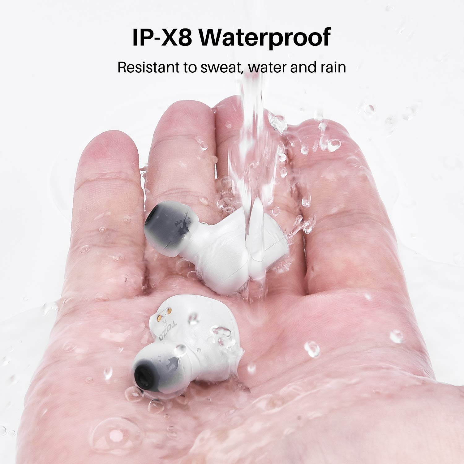 TOZO T6 True Wireless Earbuds Bluetooth Headphones Touch Control with Wireless Charging Case IPX8 Waterproof  Stereo Earphones in-Ear Built-in Mic Headset Premium Deep Bass for Sport