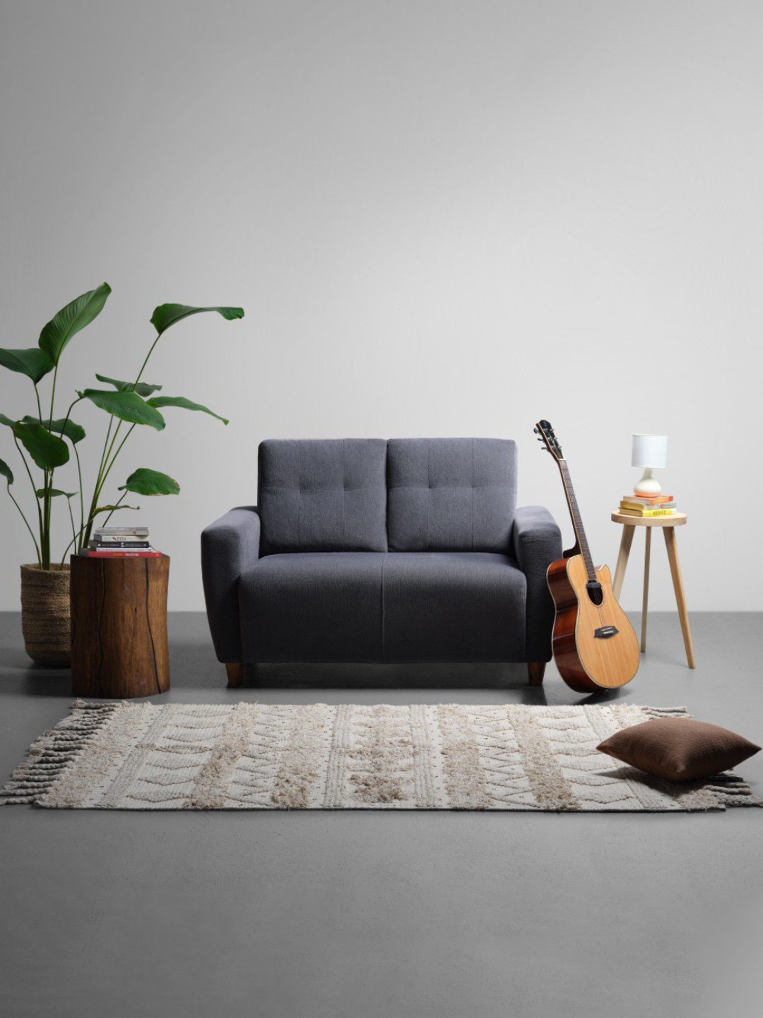 Sleepyhead Yolo Sesame Grey Fabric 2 Seater Sofa