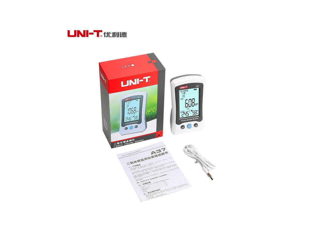 UNI-T A37 CO2 Meter; Carbon Dioxide Detector CO2 concentration/temperature/humidity detector / home / industrial / laboratory Test & Measurement Tools Carbon Dioxide Detector