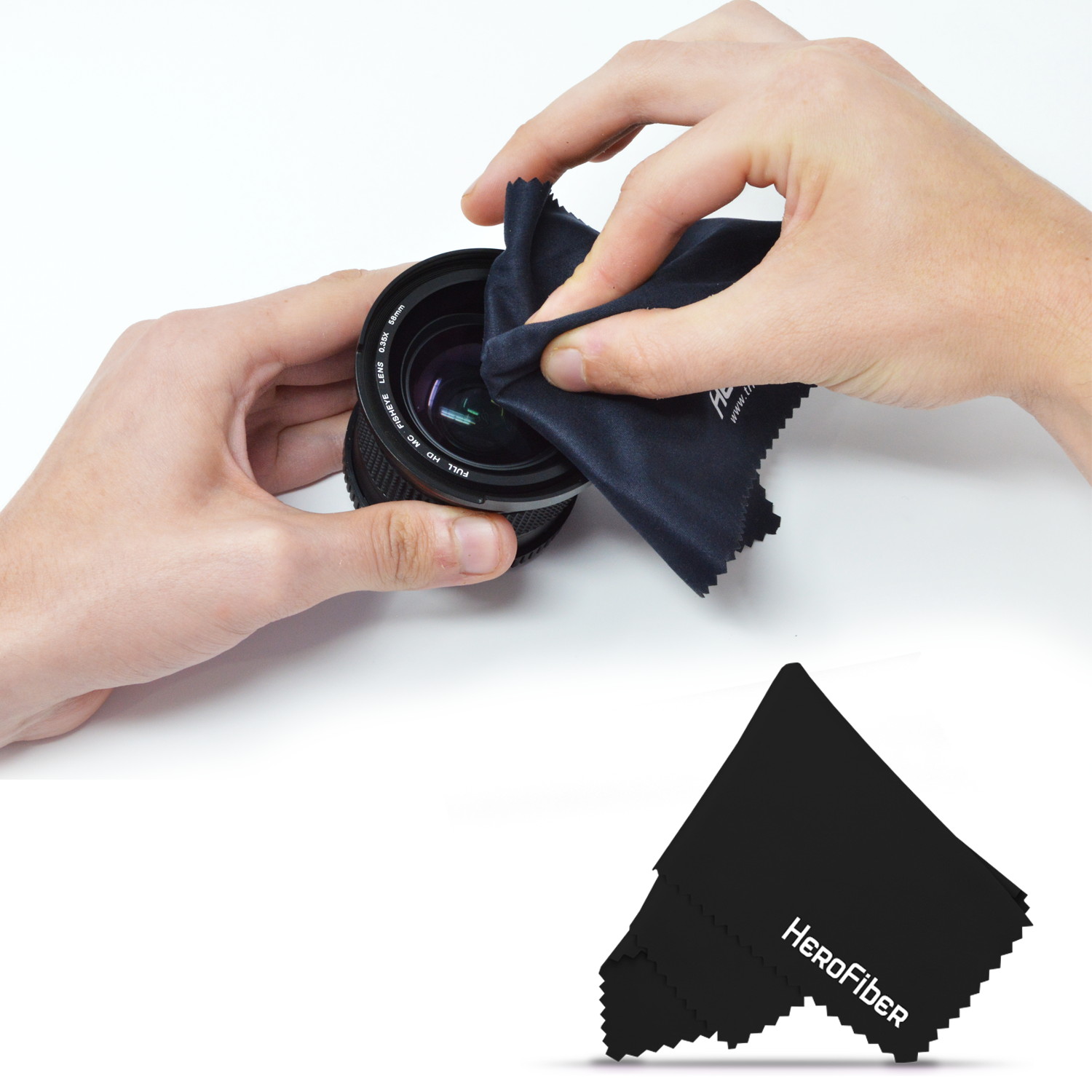 HeroFiber Ultra Gentle Cleaning Cloth for Cameras, Lenses, Smart Phones, Tablets, Gems and all other delicate items (Black)