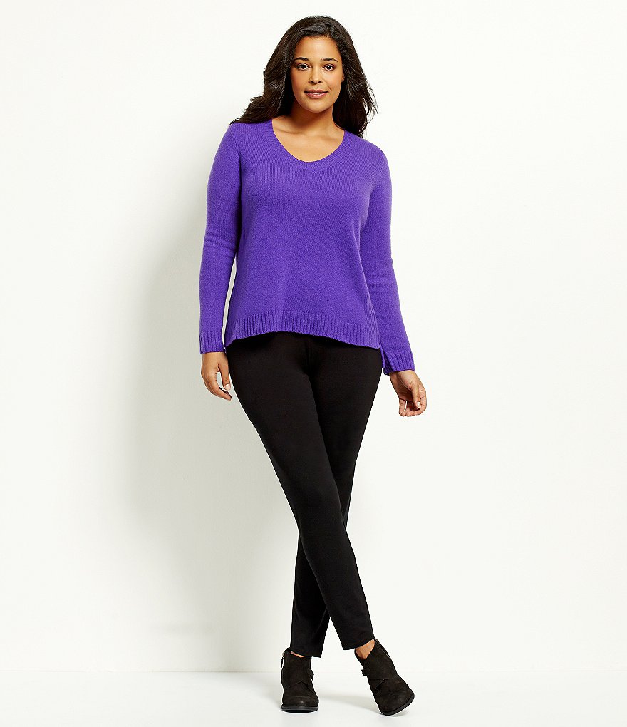 Intro Plus Size Bella Solid Double Knit Slim Her Leggings