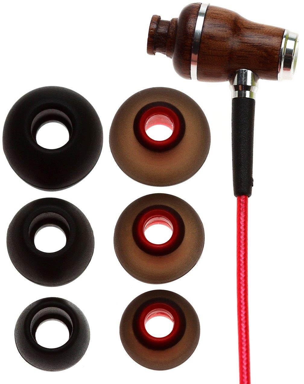 symphonized nrg 2.0 earbuds with microphone, noise isolating headphones earbuds heavy deep bass earphones ear buds, in ear headphones for iphone android phone ipad tablet laptop and more lava red