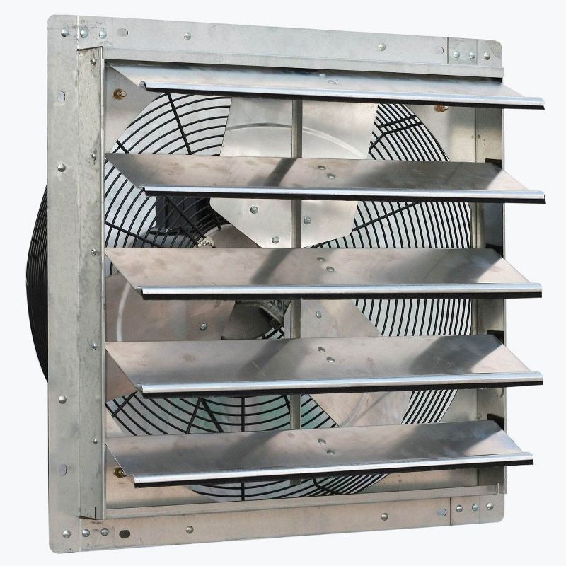 iLiving ILG8SF20V 20 Inch Variable Speed Wall Mounted Steel Shutter Exhaust Fan