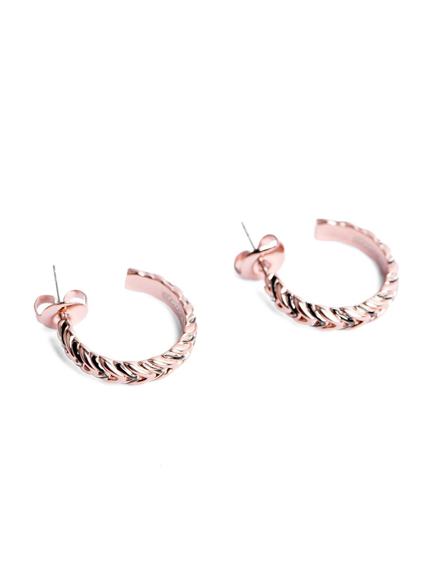Roberto Cavalli Rose Gold RC Zebra Hoop Earrings